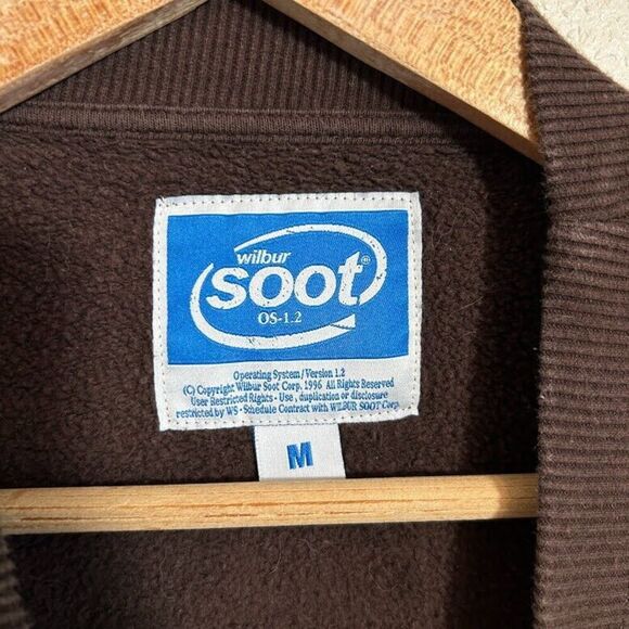 Wilbur Soot Crewneck Sweatshirt Mens M Brown 1996 Computer Tech Pullover - Picture 5 of 6